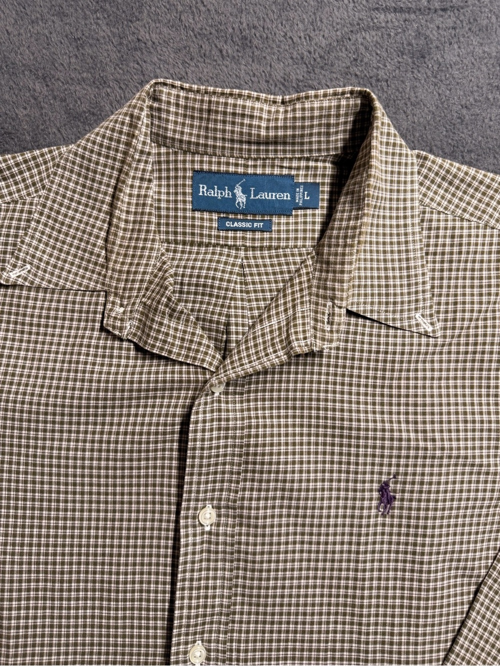 Ralph Lauren Brown & White Checked Classic Button-Down Shirt